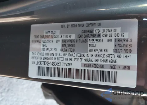 2021 Mazda Cx-5 Grand Touring from USA, damaged, VIN JM3KFBDM2M1480453